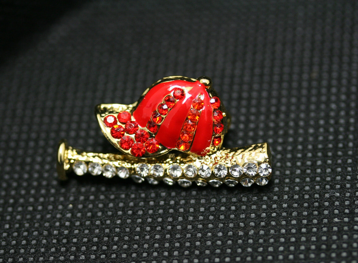 Rhinestone Baseball Cap Bat Sports Pin Brooch Jewelry Pin, Crystal Baseball Cap Bat with Hat Pin, Baseball Jewelry