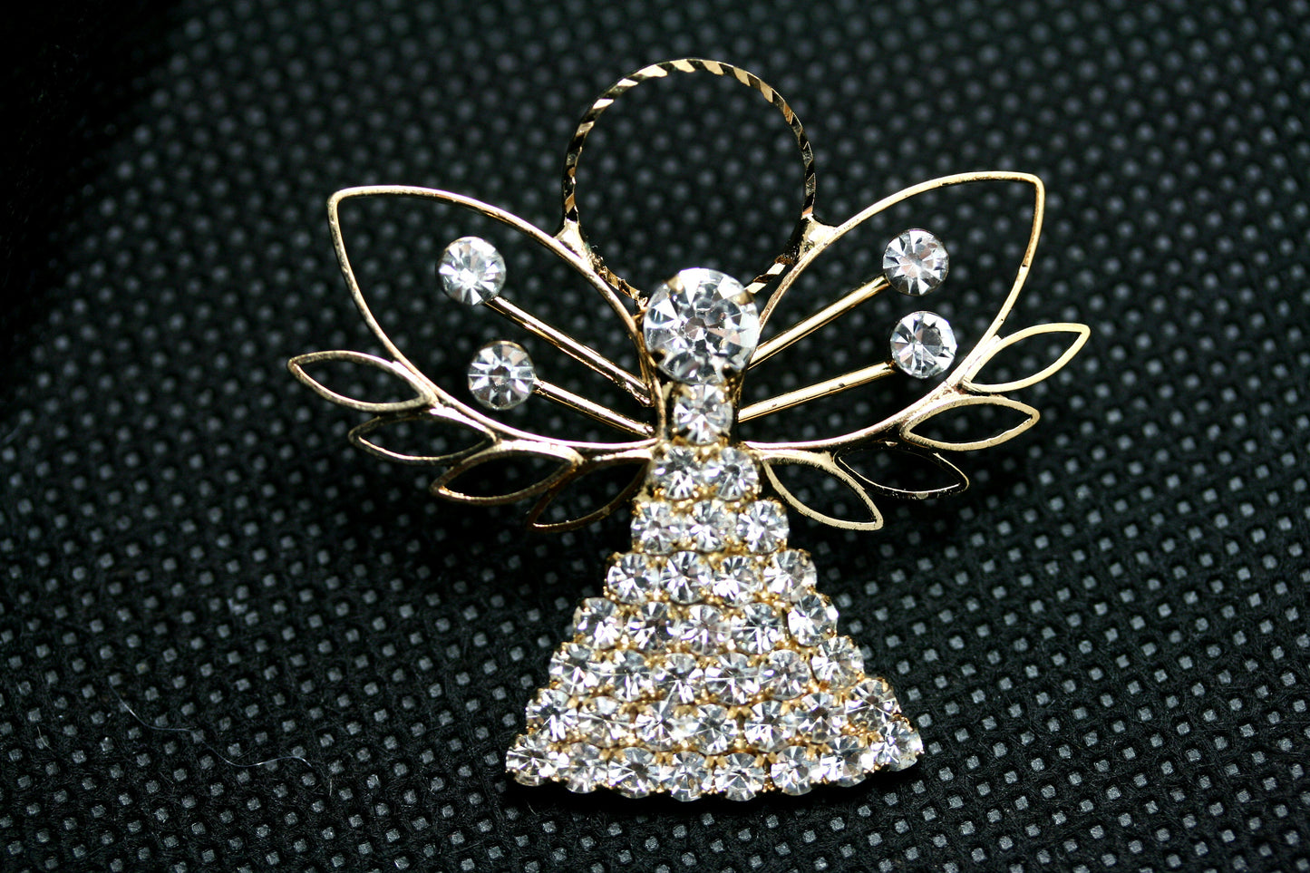 Angel Brooch Rhinestone Angel Pin Angel Jewelry, Rose Gold Plated Angel Pin, Tac Angel Pin