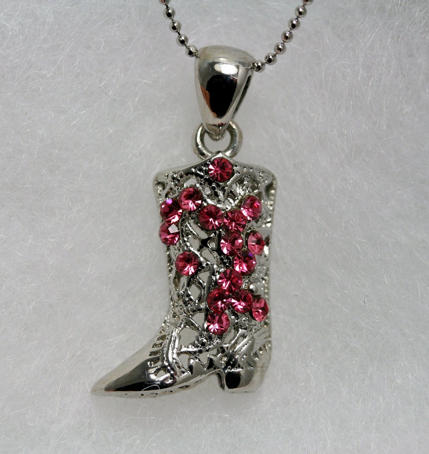 Rhinestone Western Texas Cowboy Cowgirl Boots Necklace, High Heels Shoes Jewelry Pendant, Crystal Boots Gift For Her