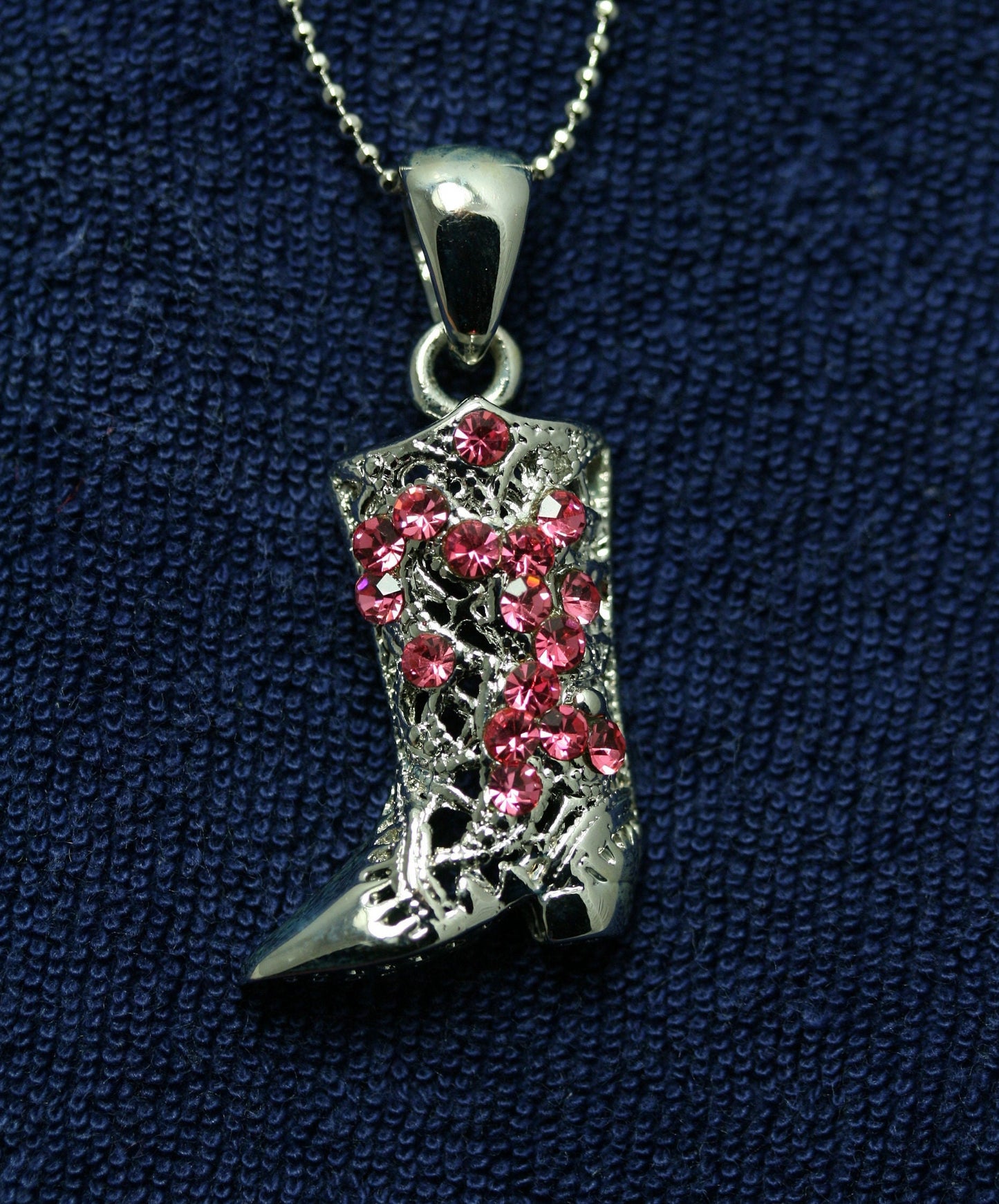 Rhinestone Western Texas Cowboy Cowgirl Boots Necklace, High Heels Shoes Jewelry Pendant, Crystal Boots Gift For Her