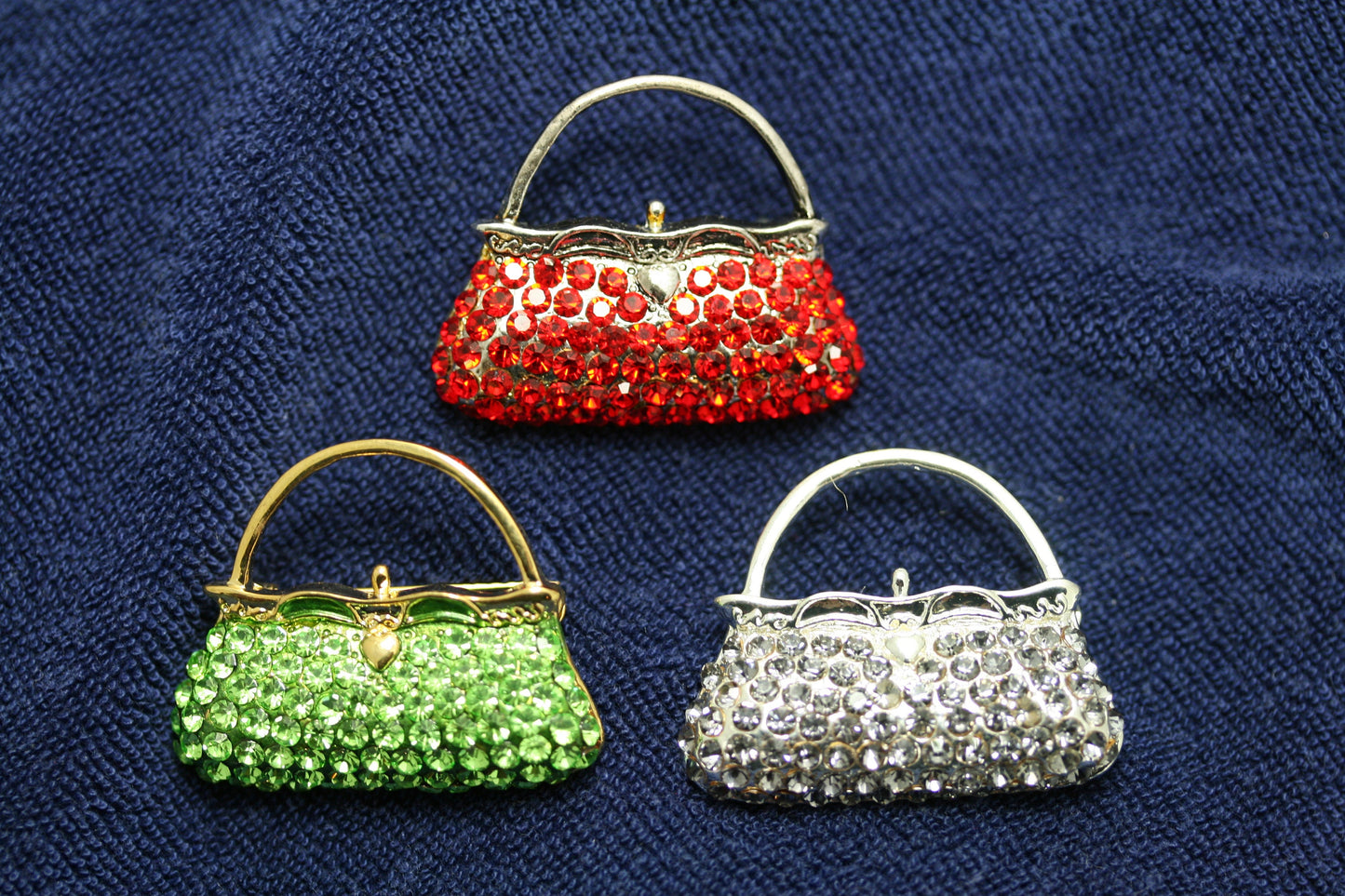 Crystal Women Purse Handbag Brooch Pin, Rhinestone Women Purse Fashion Jewelry Gift, DIY Jewelry