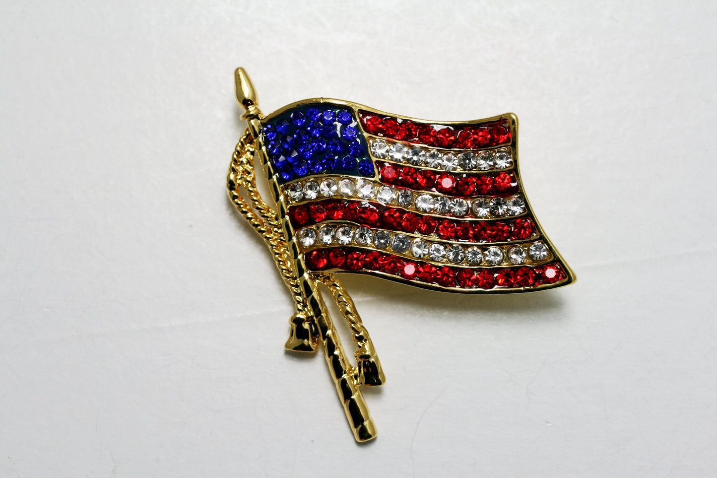 USA Flag Pin, Patriotic USA Flag Rhinestone Brooch Pin Flag Pendant, 4th July Independence US Flag Jewelry Gift