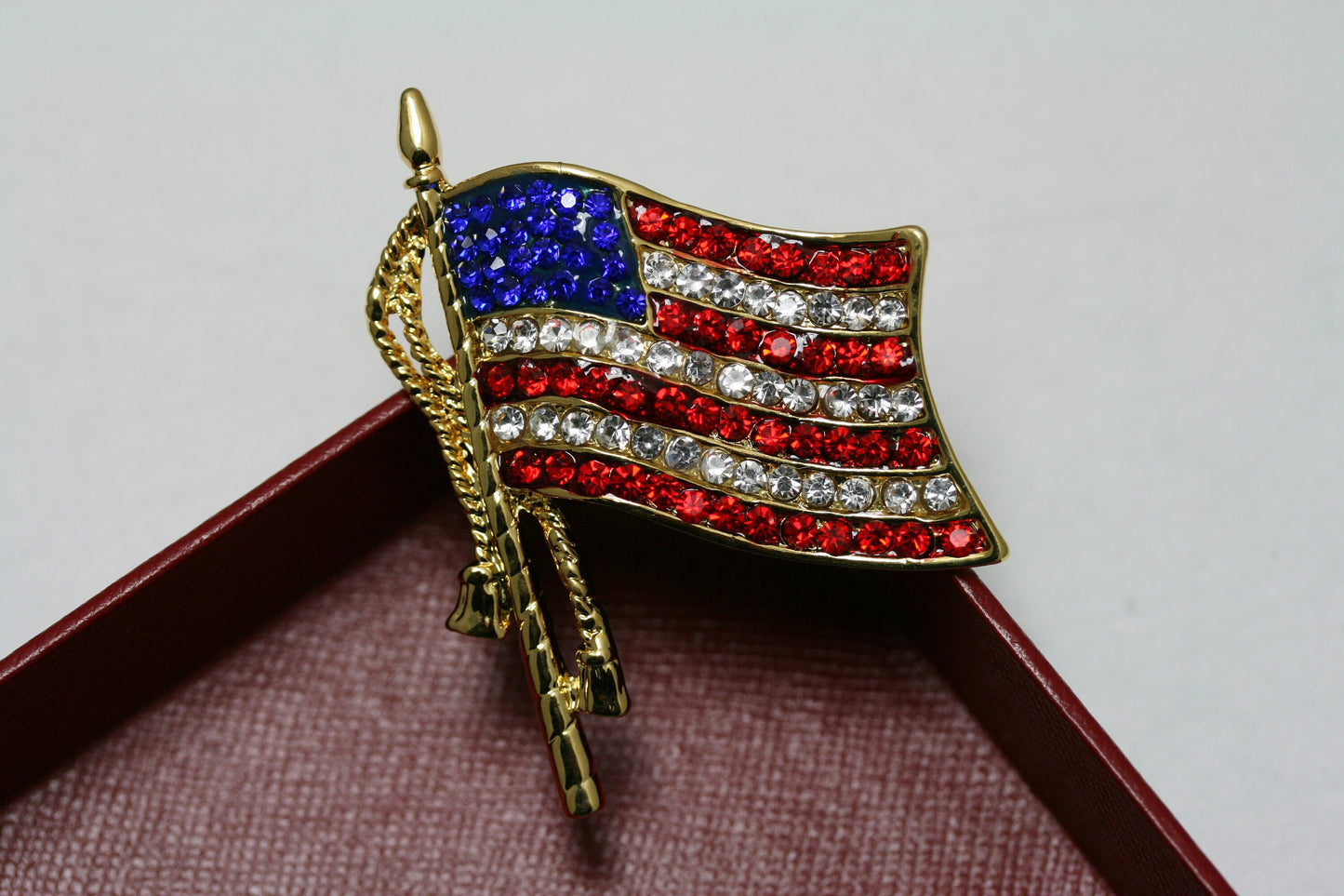 USA Flag Pin, Patriotic USA Flag Rhinestone Brooch Pin Flag Pendant, 4th July Independence US Flag Jewelry Gift