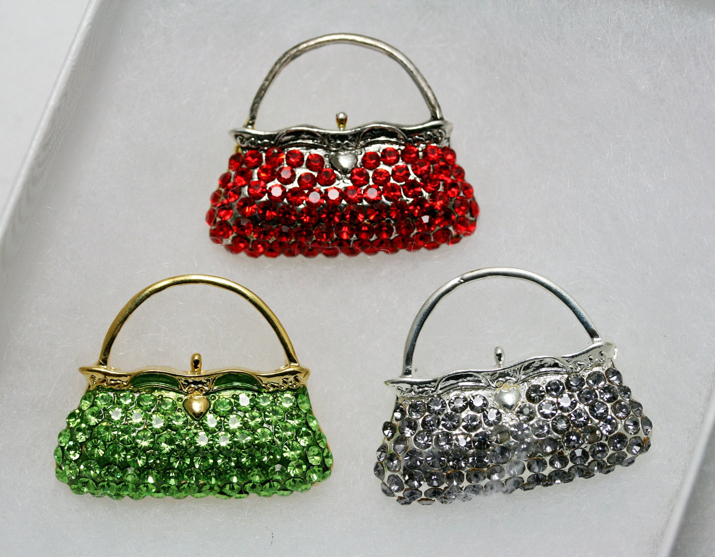 Crystal Women Purse Handbag Brooch Pin, Rhinestone Women Purse Fashion Jewelry Gift, DIY Jewelry