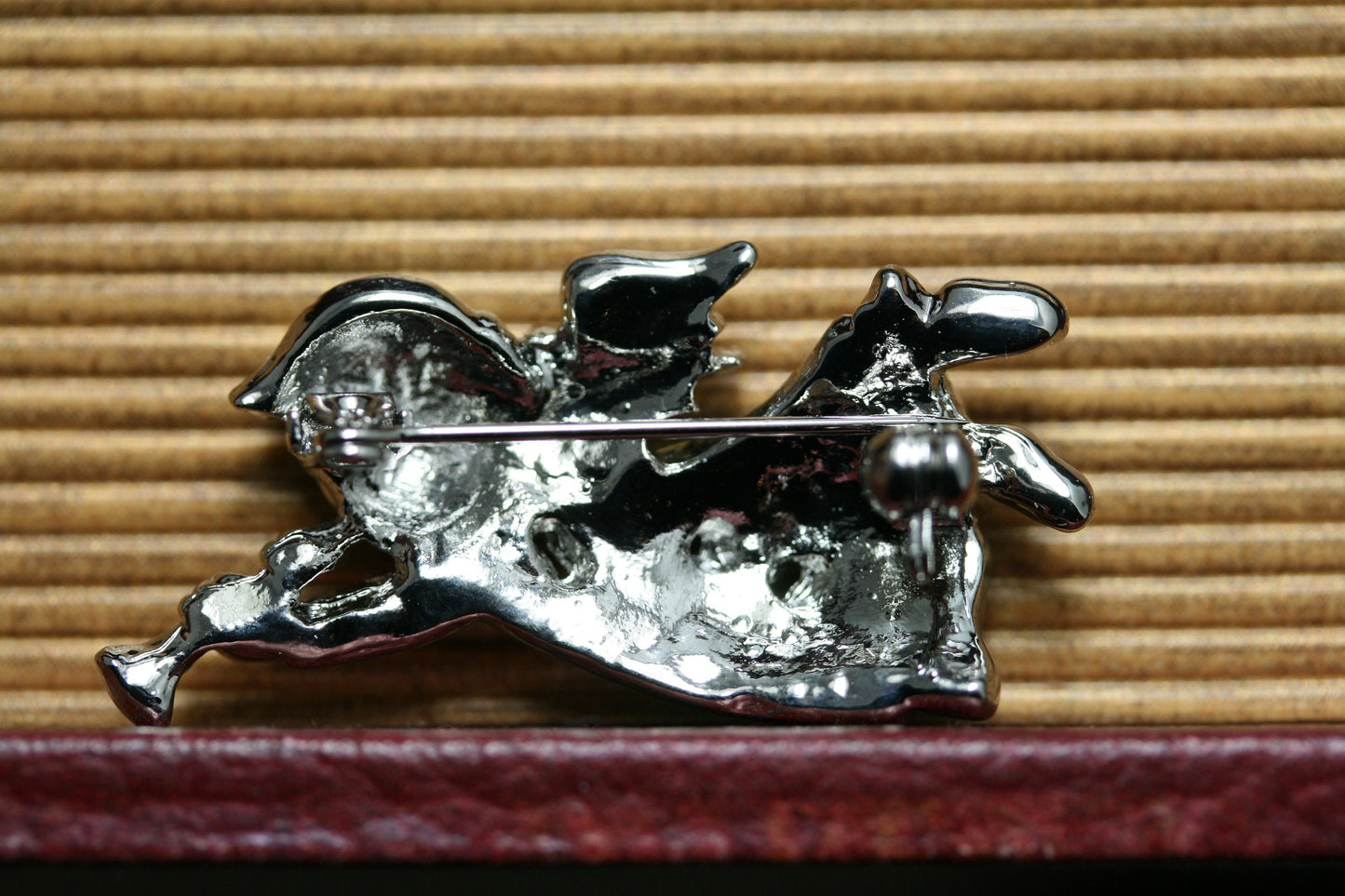 Rhinestone Angel With Horn Crystal Pin Brooch, Crystal Angel Pin