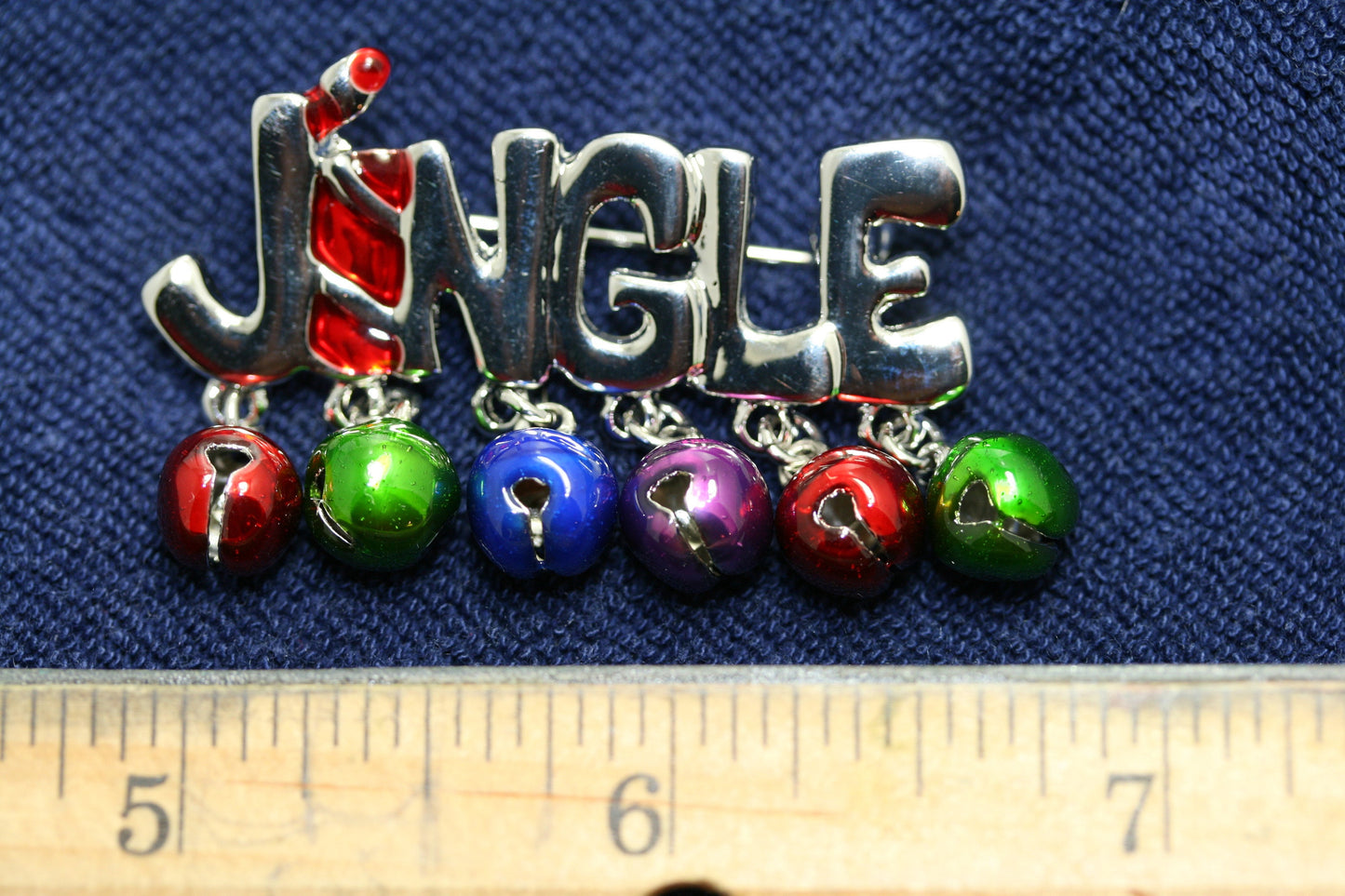 Christmas Jingle Bells Gold Toned Brooch, Christmas Gift