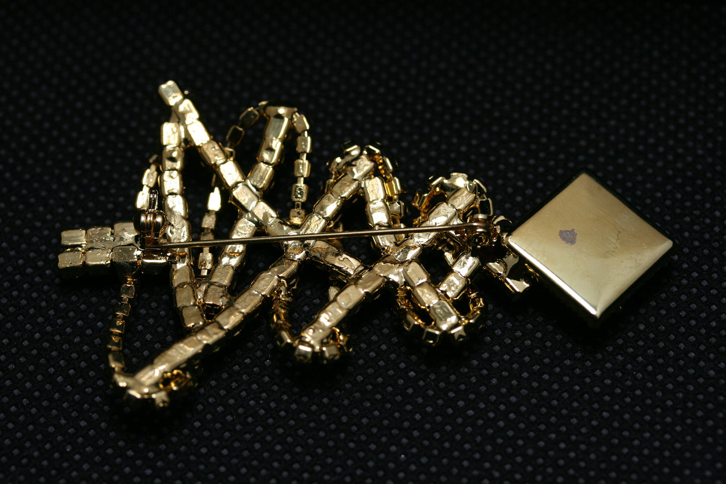 Vintage Rhinestone Christmas Tree Pin Brooch Angel Topper