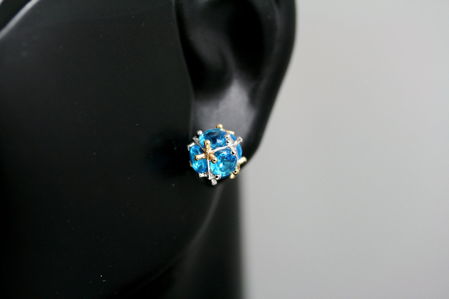 Crystal Rhinestone Disco Ball 7 mm Post Stud Earrings Glitter Ball Studs Earrings