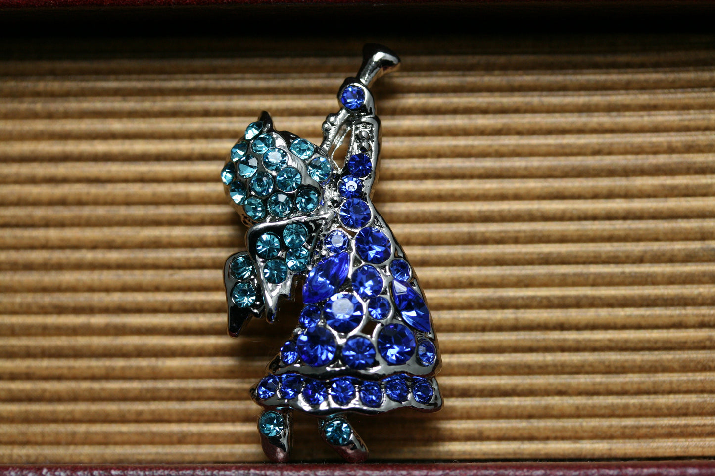 Rhinestone Angel With Horn Crystal Pin Brooch, Crystal Angel Pin