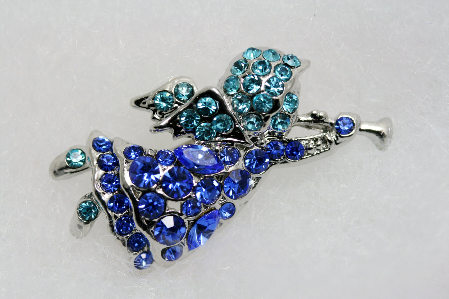 Rhinestone Angel With Horn Crystal Pin Brooch, Crystal Angel Pin