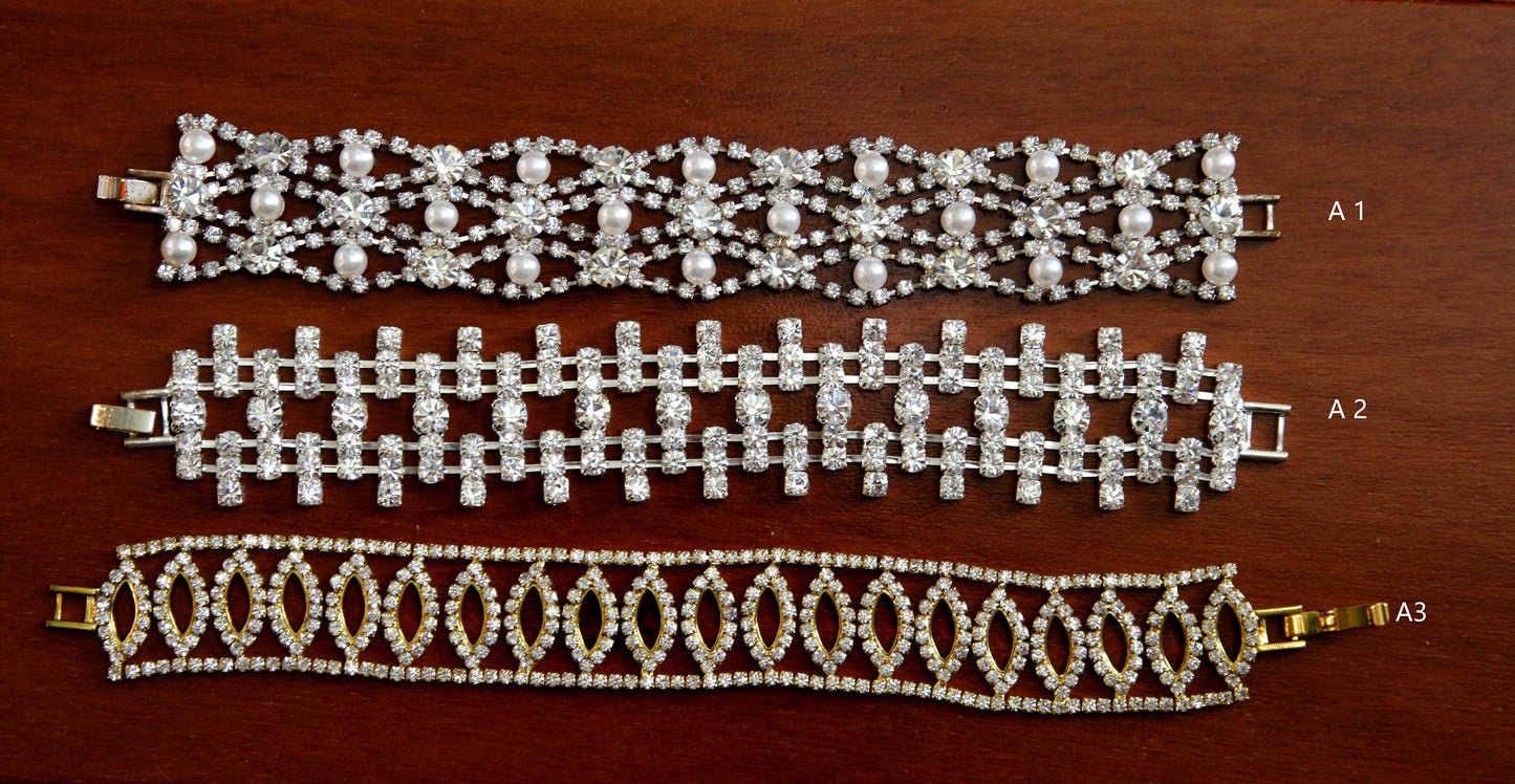 Rhinestone Women's Bracelet Vintage Style Precious Stylish Elegant Fashion French Chrome Bracelet WITH CLASP (Clearance No Return)