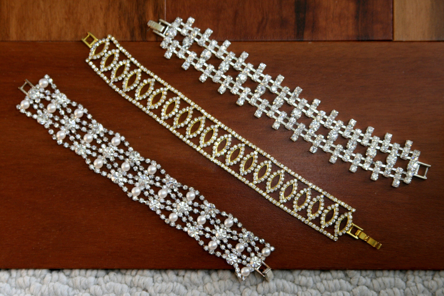 Rhinestone Women's Bracelet Vintage Style Precious Stylish Elegant Fashion French Chrome Bracelet WITH CLASP (Clearance No Return)