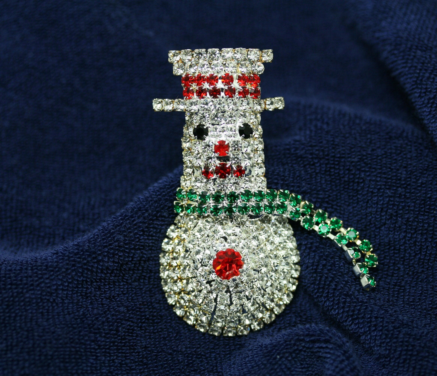 Christmas Snowman Pin Rhinestone Christmas Brooch Pin, Jewelry Gift For Her