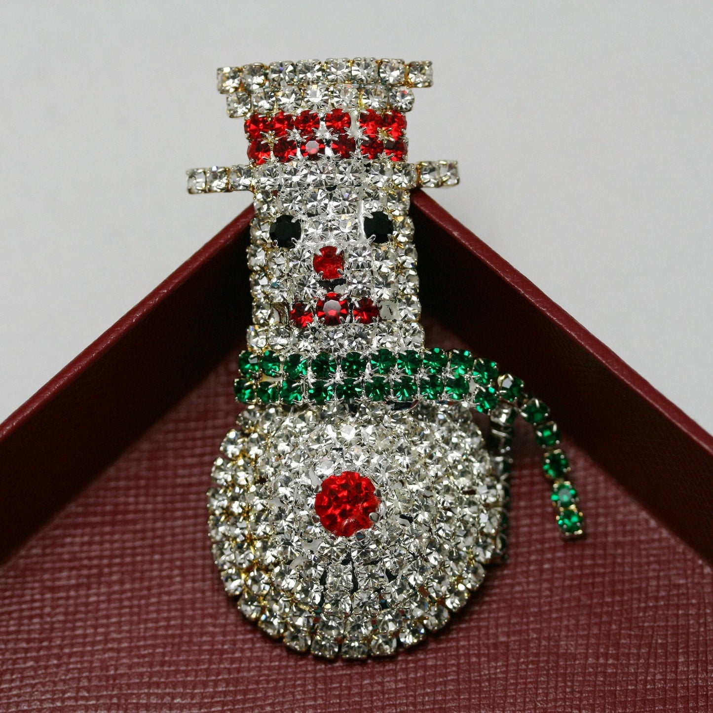 Christmas Snowman Pin Rhinestone Christmas Brooch Pin, Jewelry Gift For Her