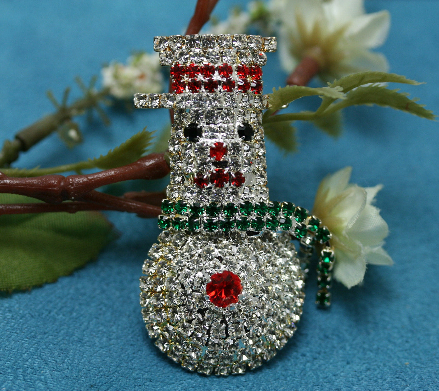 Christmas Snowman Pin Rhinestone Christmas Brooch Pin, Jewelry Gift For Her