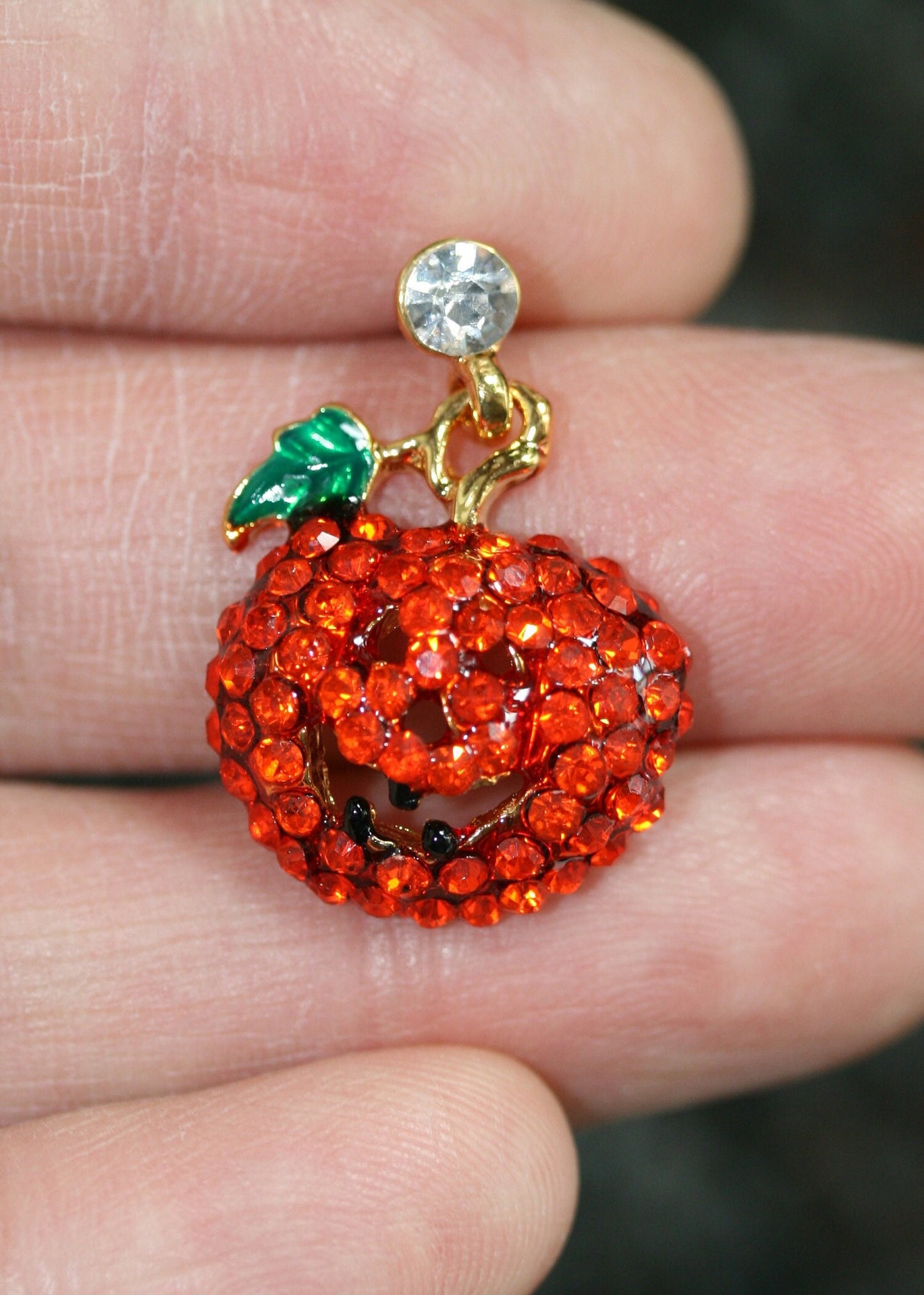 Crystal Ear stud for Girls Fashion Dangle Rhinestone Pumpkin Charms Earrings For Halloween Gifts