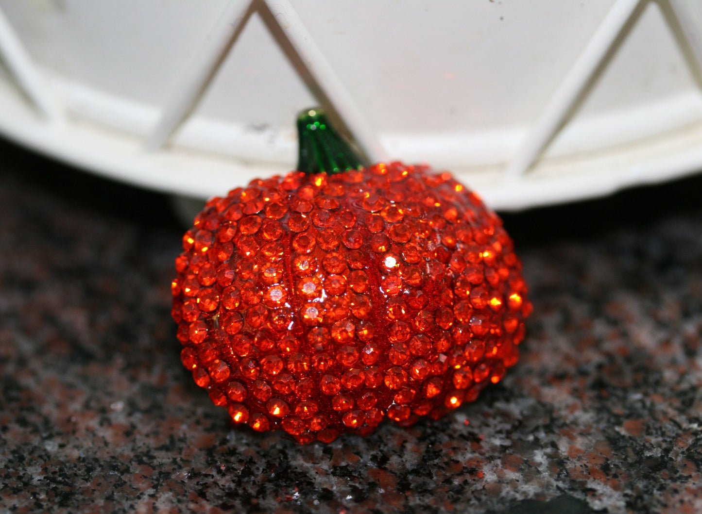 Rhinestone Fall Autumn Cornucopia Halloween Thanksgiving Pumpkin Pin Brooch, Holiday Fashion Costume Jewelry