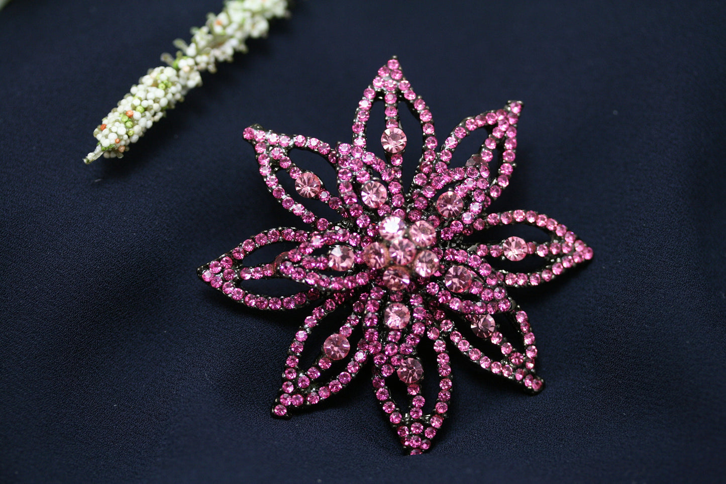 Pink Rhinestone Star Flower Brooch Pin, Bridal Brooch, Brooches Pins Wedding, Crystal Broaches Women