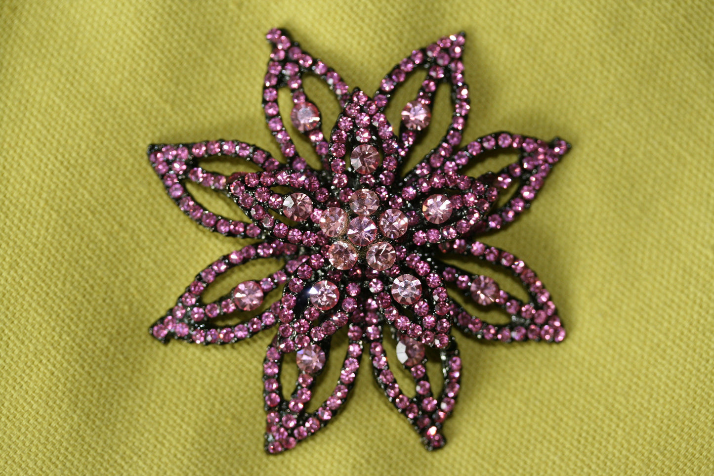Pink Rhinestone Star Flower Brooch Pin, Bridal Brooch, Brooches Pins Wedding, Crystal Broaches Women