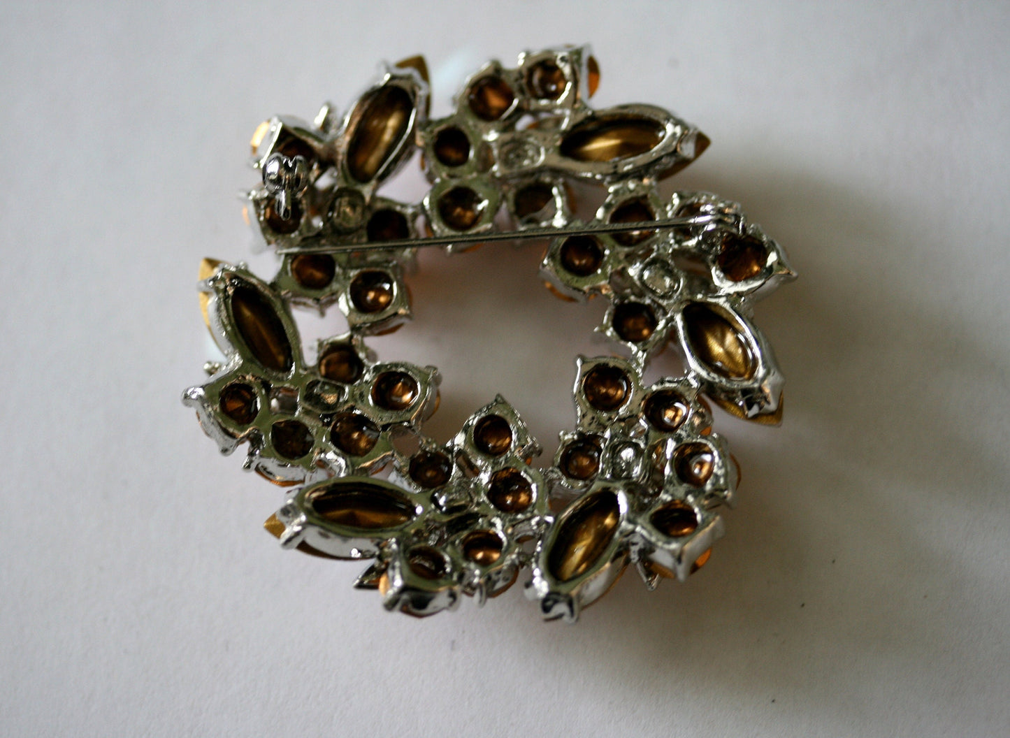Vintage Luxury Crystal Exquisite Rhinestone Gold Wreath Brooch Pin, Round Double Layer Wreath Brooch With AB Stone, Christmas Jewelry Gift