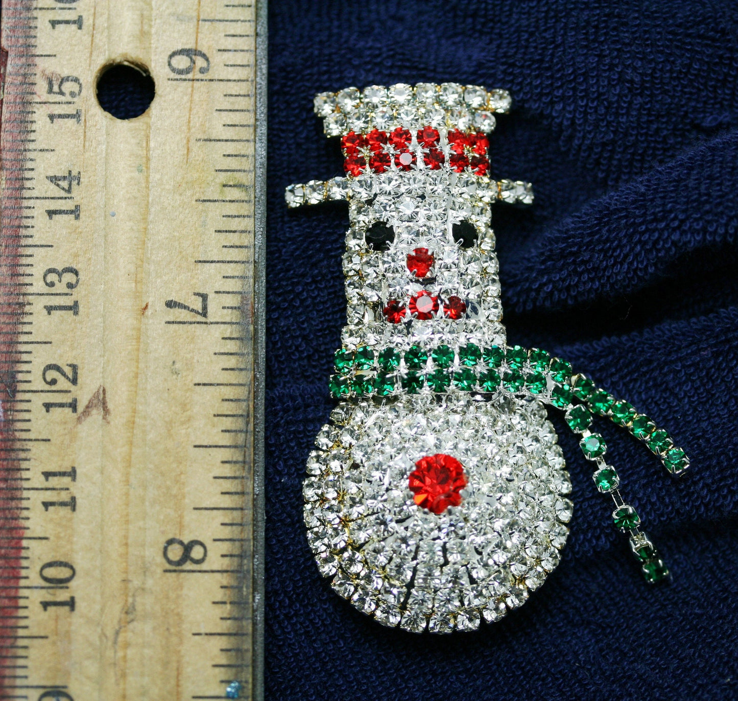 Christmas Snowman Pin Rhinestone Christmas Brooch Pin, Jewelry Gift For Her