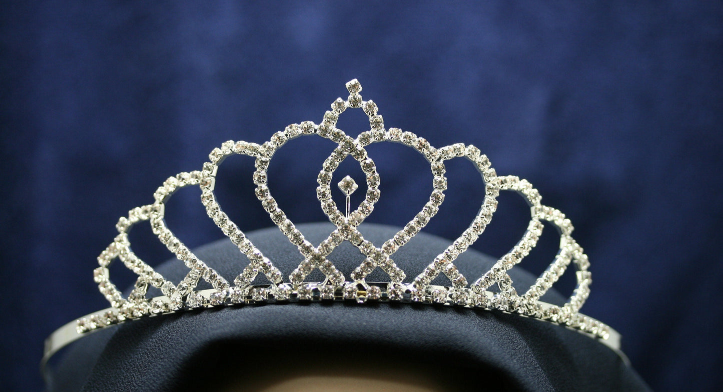 Silver Tiara Crowns Crystal Headband Princess Rhinestone Crown with Combs Bride Headbands Bridal Wedding Prom Party Hair Accessories