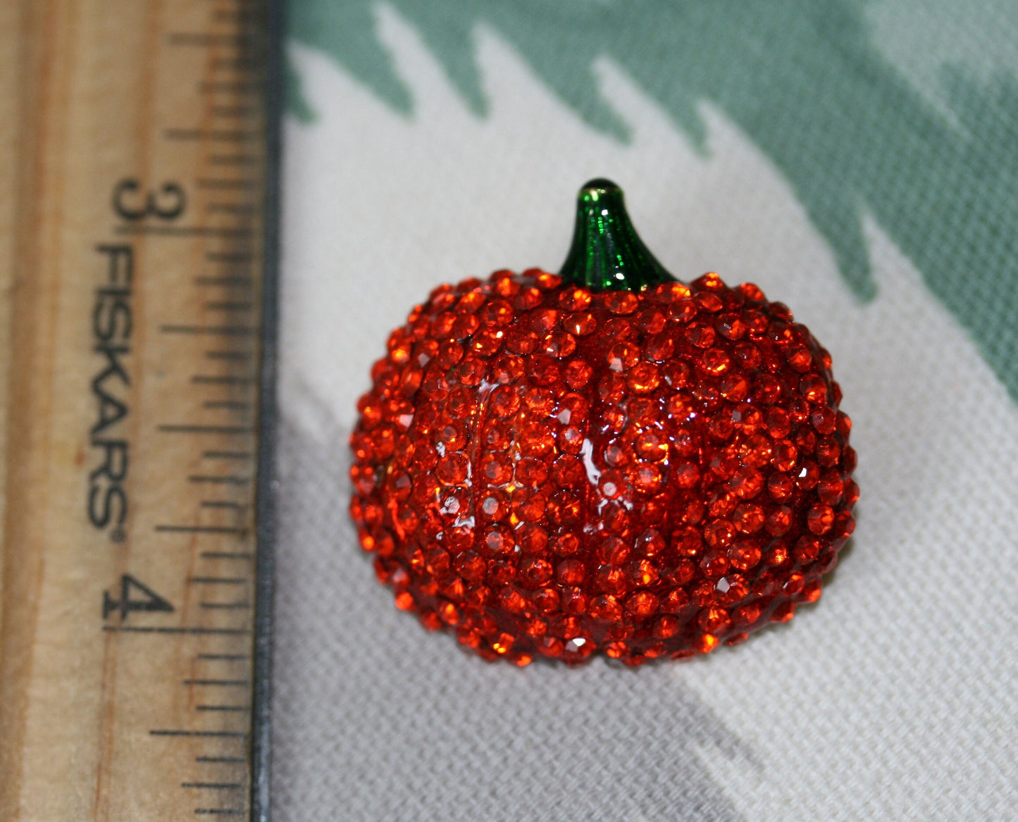 Rhinestone Fall Autumn Cornucopia Halloween Thanksgiving Pumpkin Pin Brooch, Holiday Fashion Costume Jewelry