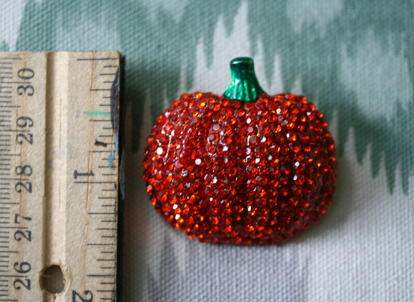 Rhinestone Fall Autumn Cornucopia Halloween Thanksgiving Pumpkin Pin Brooch, Holiday Fashion Costume Jewelry
