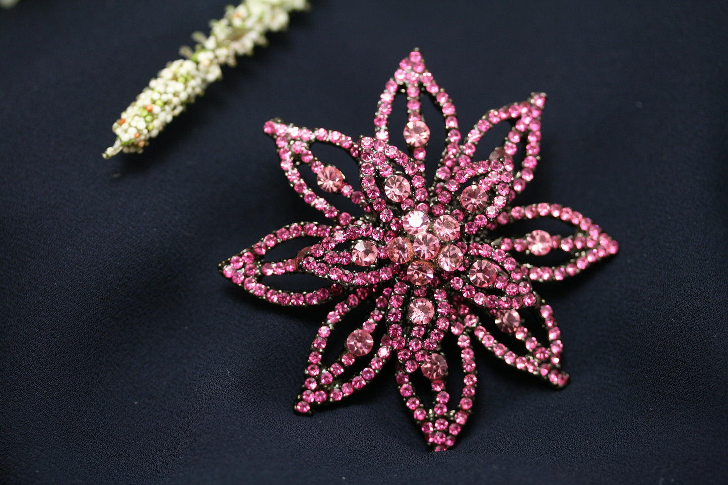 Pink Rhinestone Star Flower Brooch Pin, Bridal Brooch, Brooches Pins Wedding, Crystal Broaches Women