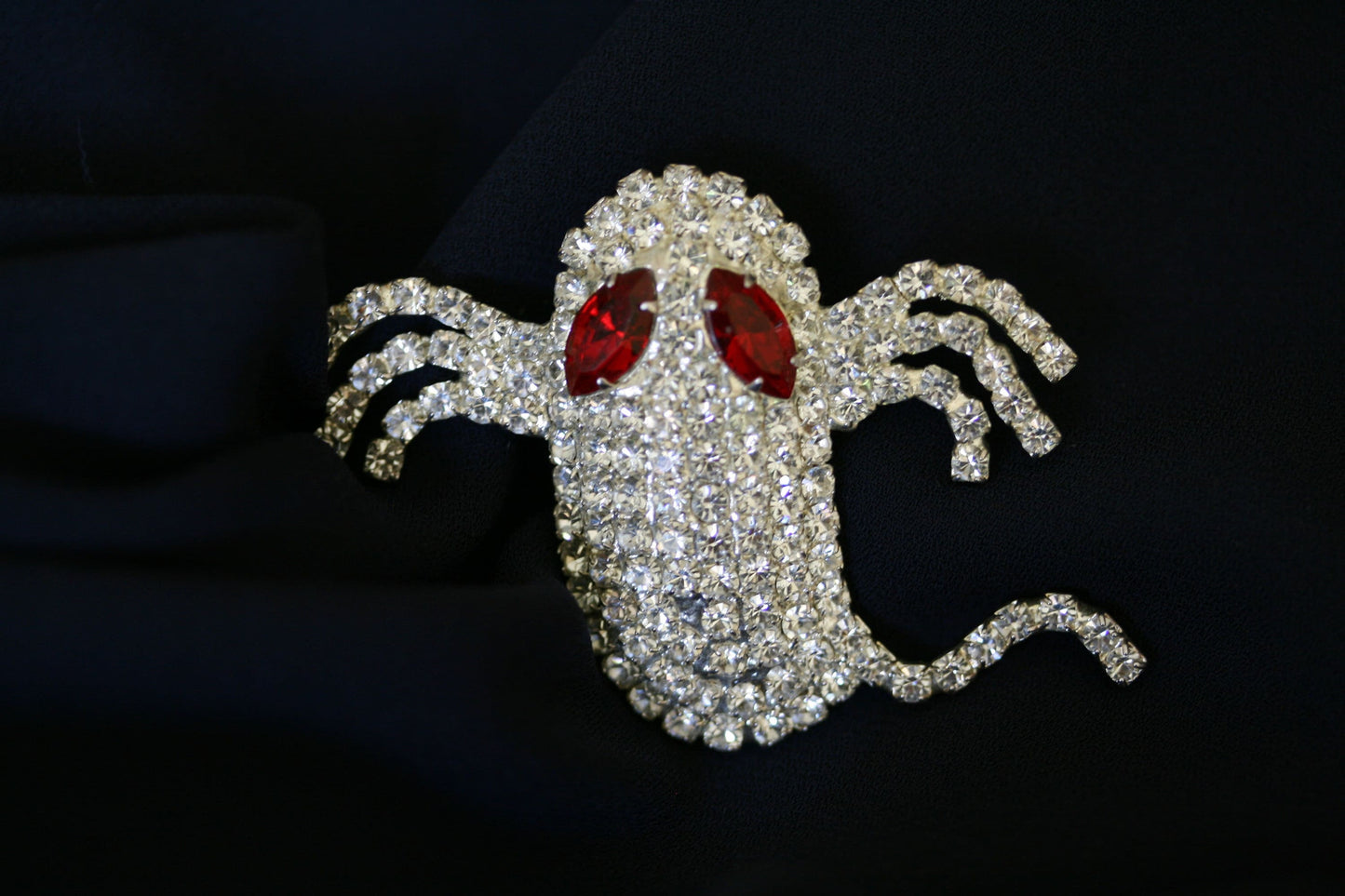 GRANDLING Bling bling Halloween Ghost Theme Gift Rhinestone Jewelry "Ghost" Brooch Pins