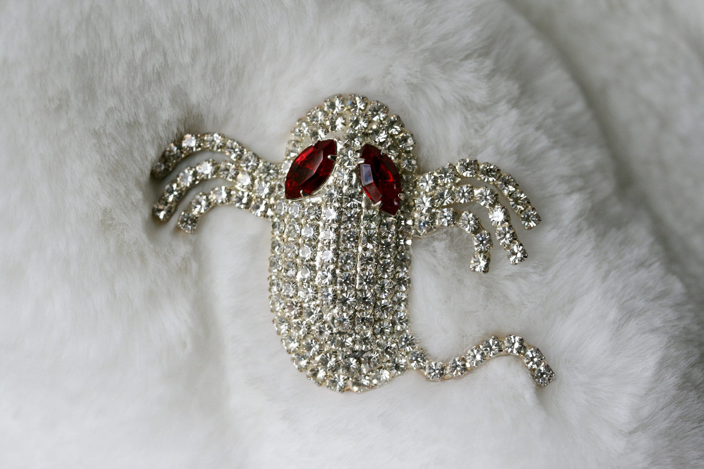 GRANDLING Bling bling Halloween Ghost Theme Gift Rhinestone Jewelry "Ghost" Brooch Pins