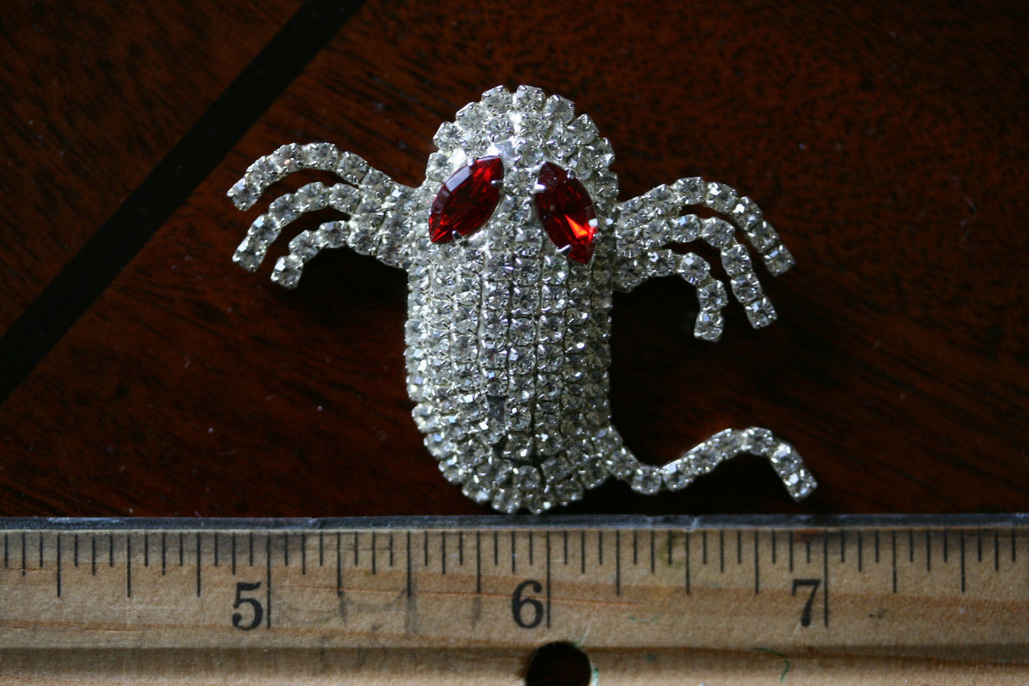GRANDLING Bling bling Halloween Ghost Theme Gift Rhinestone Jewelry "Ghost" Brooch Pins