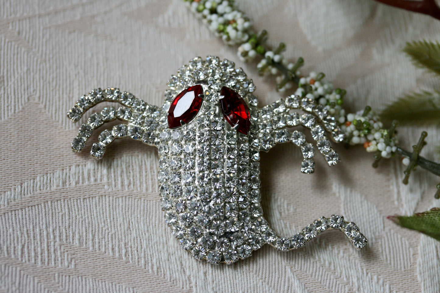 GRANDLING Bling bling Halloween Ghost Theme Gift Rhinestone Jewelry "Ghost" Brooch Pins