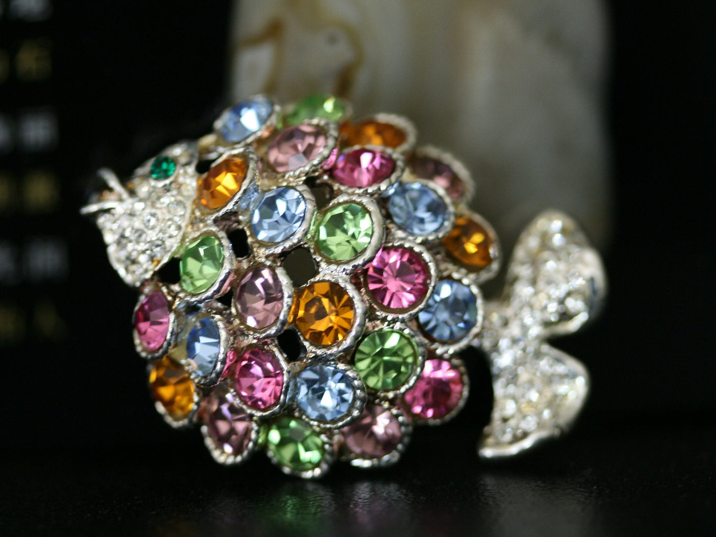 CRAFT COLORFUL KOI Fish Brooch Pin Bursting Crystal Cabochons Rhinestones Puffer Fish Pin Brooch Rhinestone Crystal Angel Tang