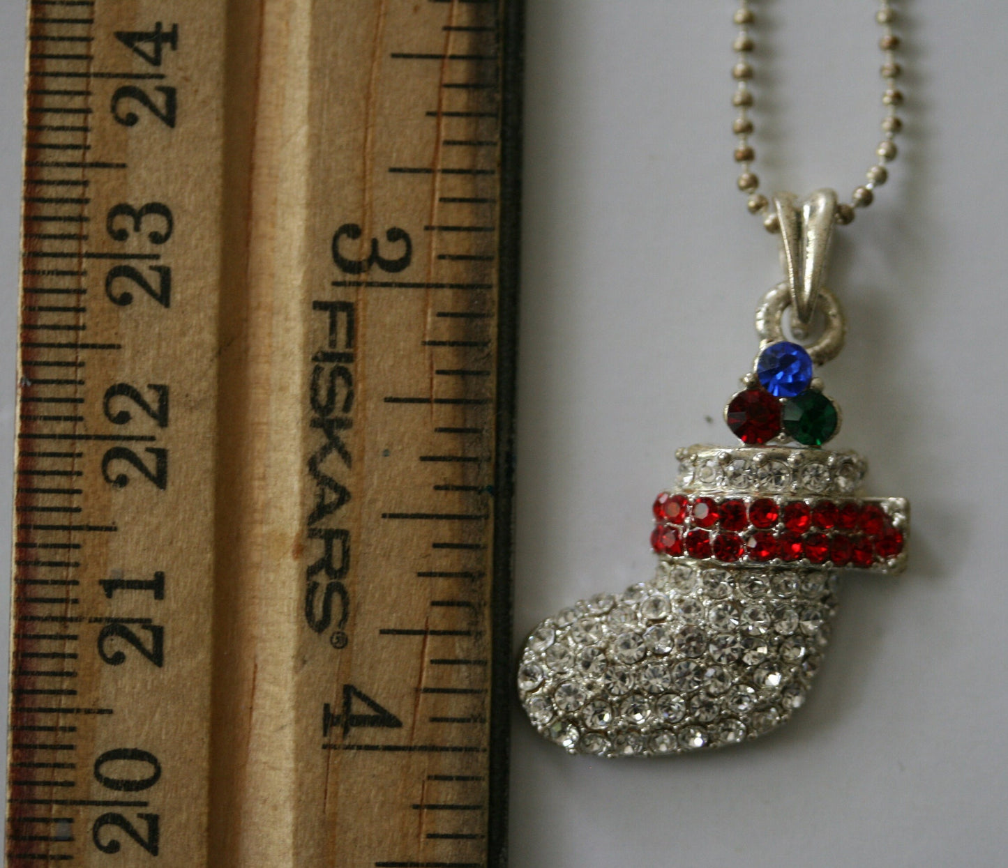 Rhinestone Christmas Stockings, Snowflake, Snowman, Santa hat, Candy Cane Charm, Xmas Pendant Necklace, Small Xmas Pendant with Chain