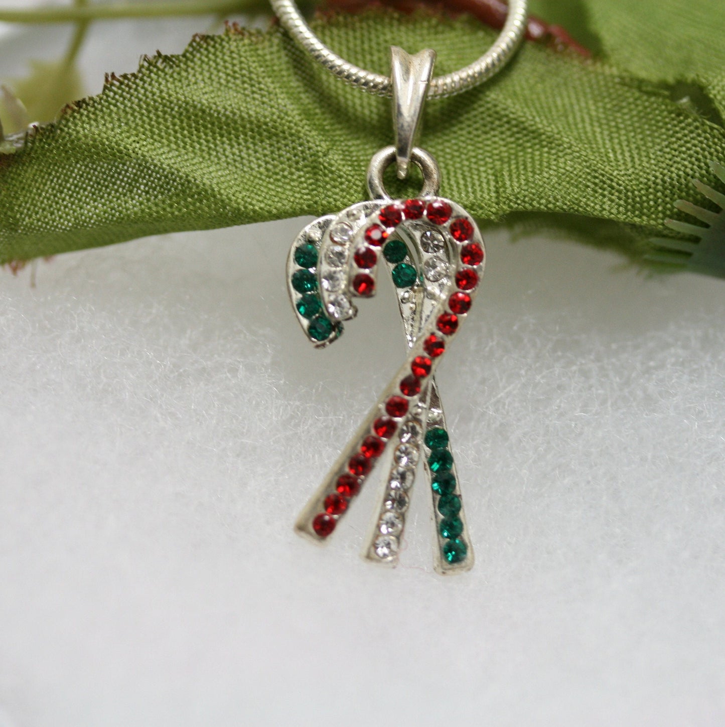 Rhinestone Christmas Stockings, Snowflake, Snowman, Santa hat, Candy Cane Charm, Xmas Pendant Necklace, Small Xmas Pendant with Chain