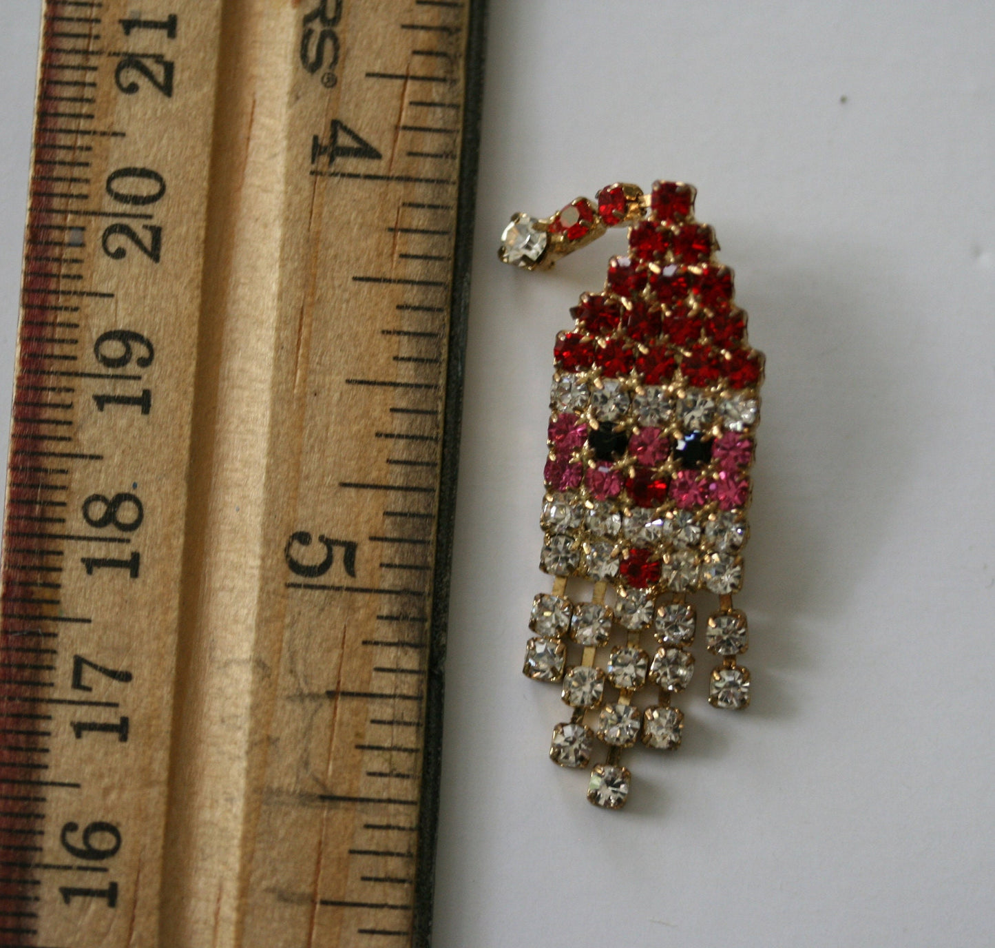 Rhinestone Christmas Santa Claus Face Stud Post Earrings, Santa Claus Face Pendant, Holiday Xmas Jewelry Gift