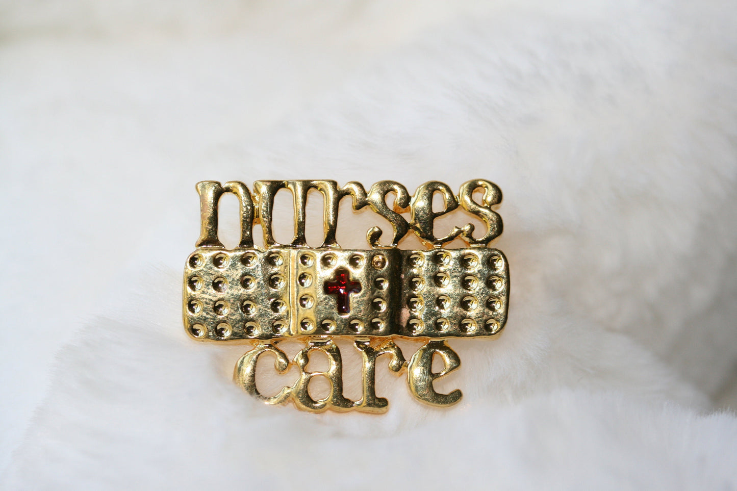 Nursing Pin Brooch RN LPN CNA Graduation Gift Heart Nurse Care Gold Plated