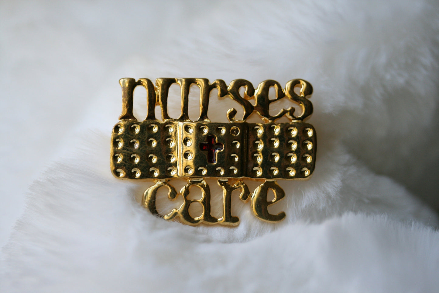 Nursing Pin Brooch RN LPN CNA Graduation Gift Heart Nurse Care Gold Plated