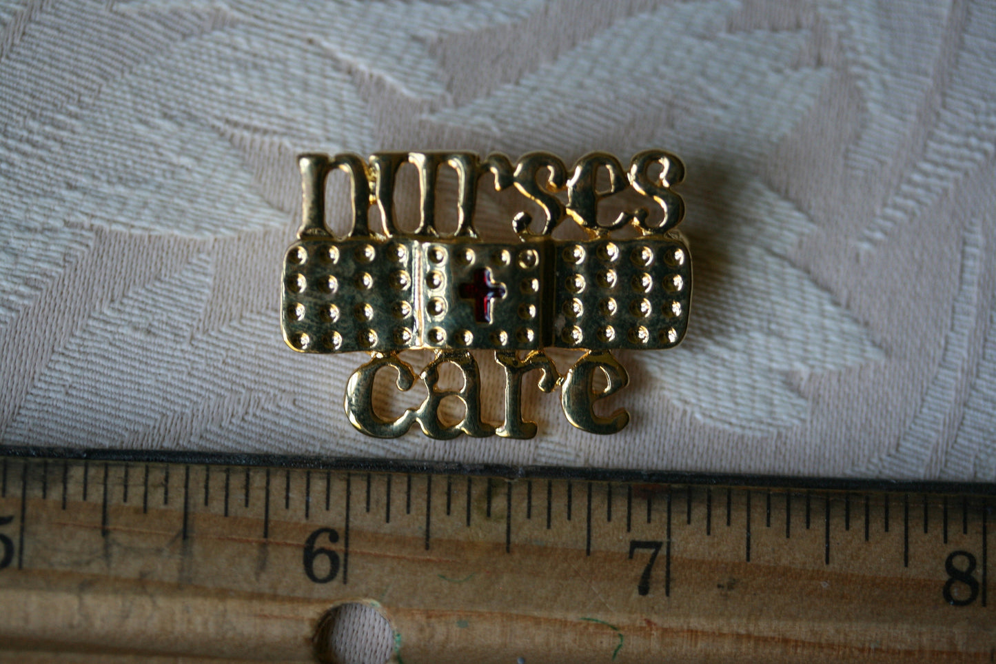 Nursing Pin Brooch RN LPN CNA Graduation Gift Heart Nurse Care Gold Plated