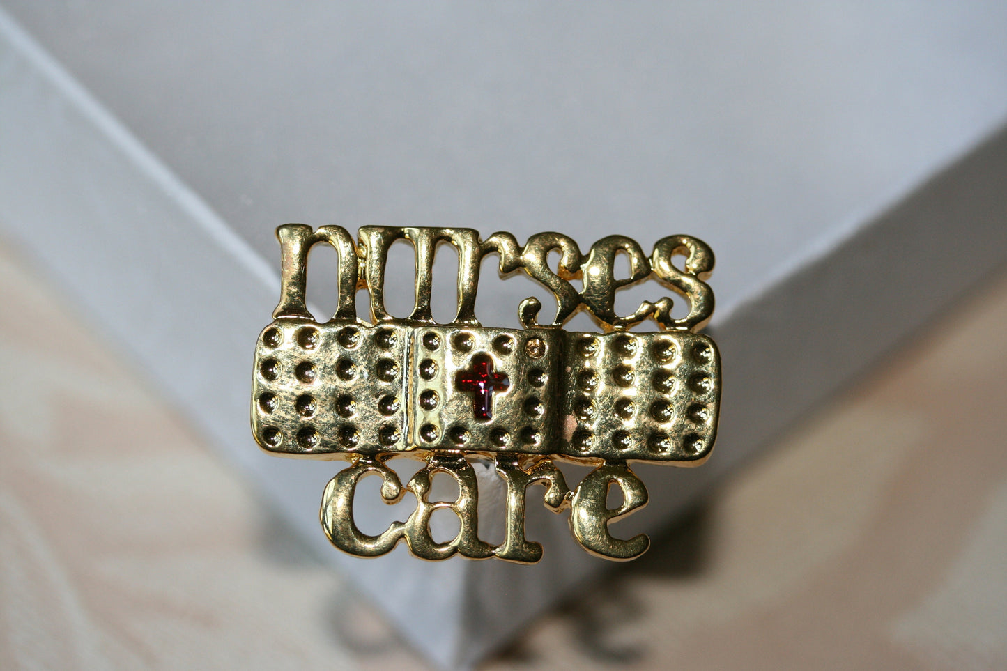 Nursing Pin Brooch RN LPN CNA Graduation Gift Heart Nurse Care Gold Plated