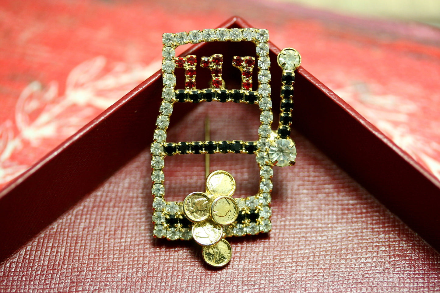 Slot Machine 777 Vegas Gambling Ac Rhinestone Pin Brooch Jewelry Slot Machine Brooch, Casino 777 Slot Machine Pin