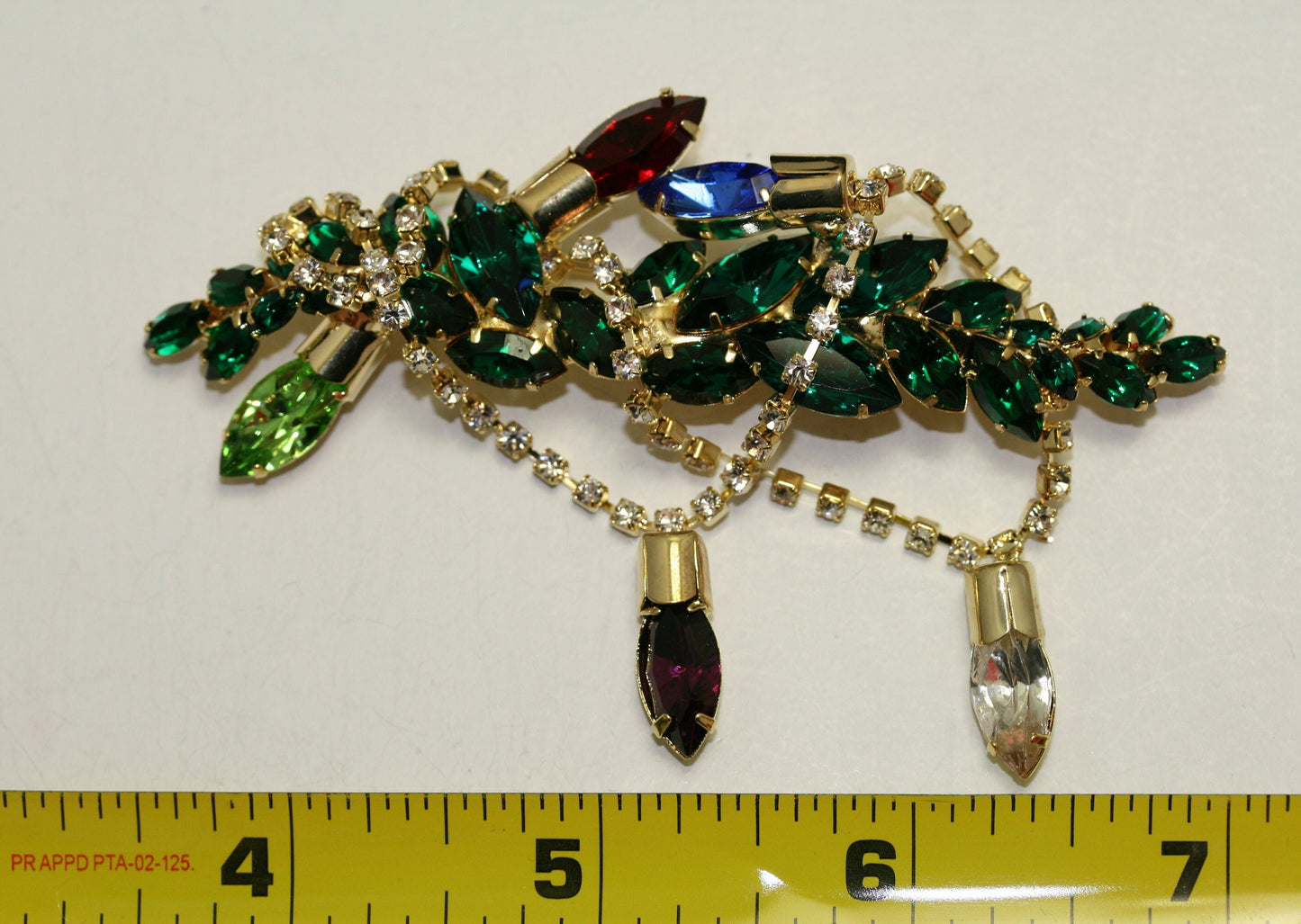 Vintage Design Christmas Lights Rhinestone Pin Brooch Festoon of Crystal Light, Xmas Holiday Light, Holiday Jewelry