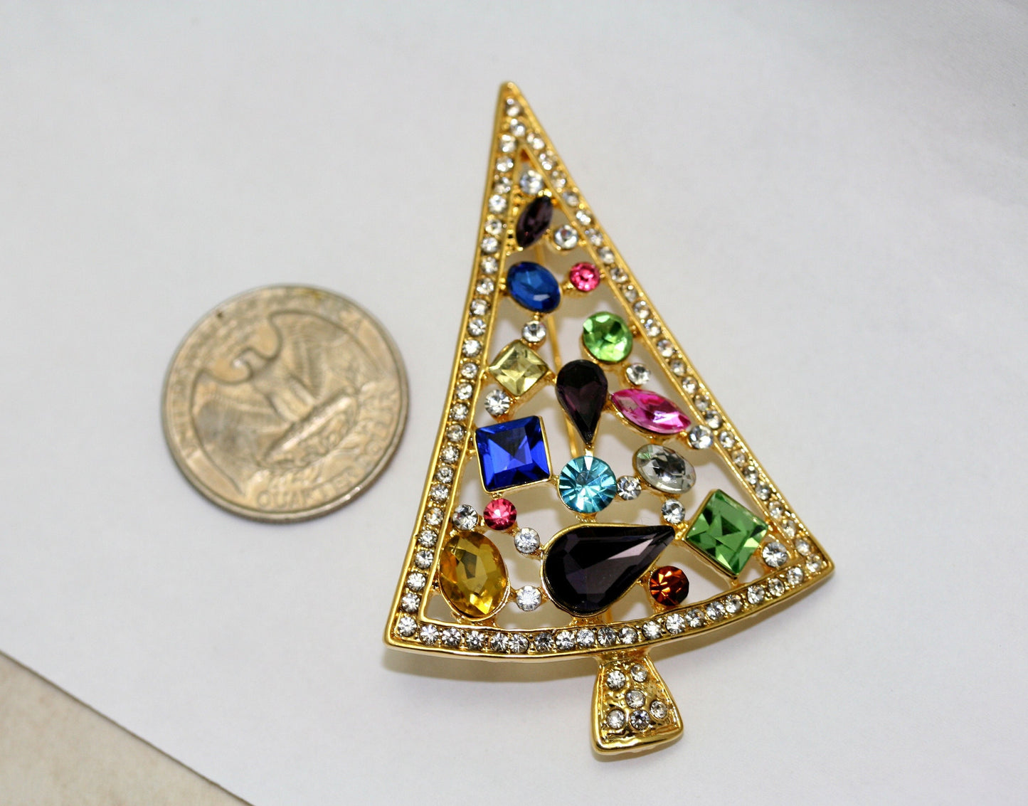Christmas tree pin brooch, Holiday Christmas Jewelry