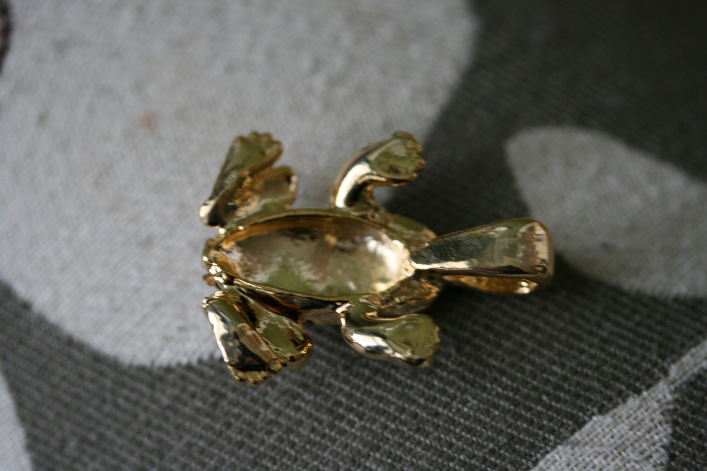 Vintage Clear Rhinestone Frog Pendant On Chain, Crystal Frog Necklace Two Tone, Animal Frog Jewelry