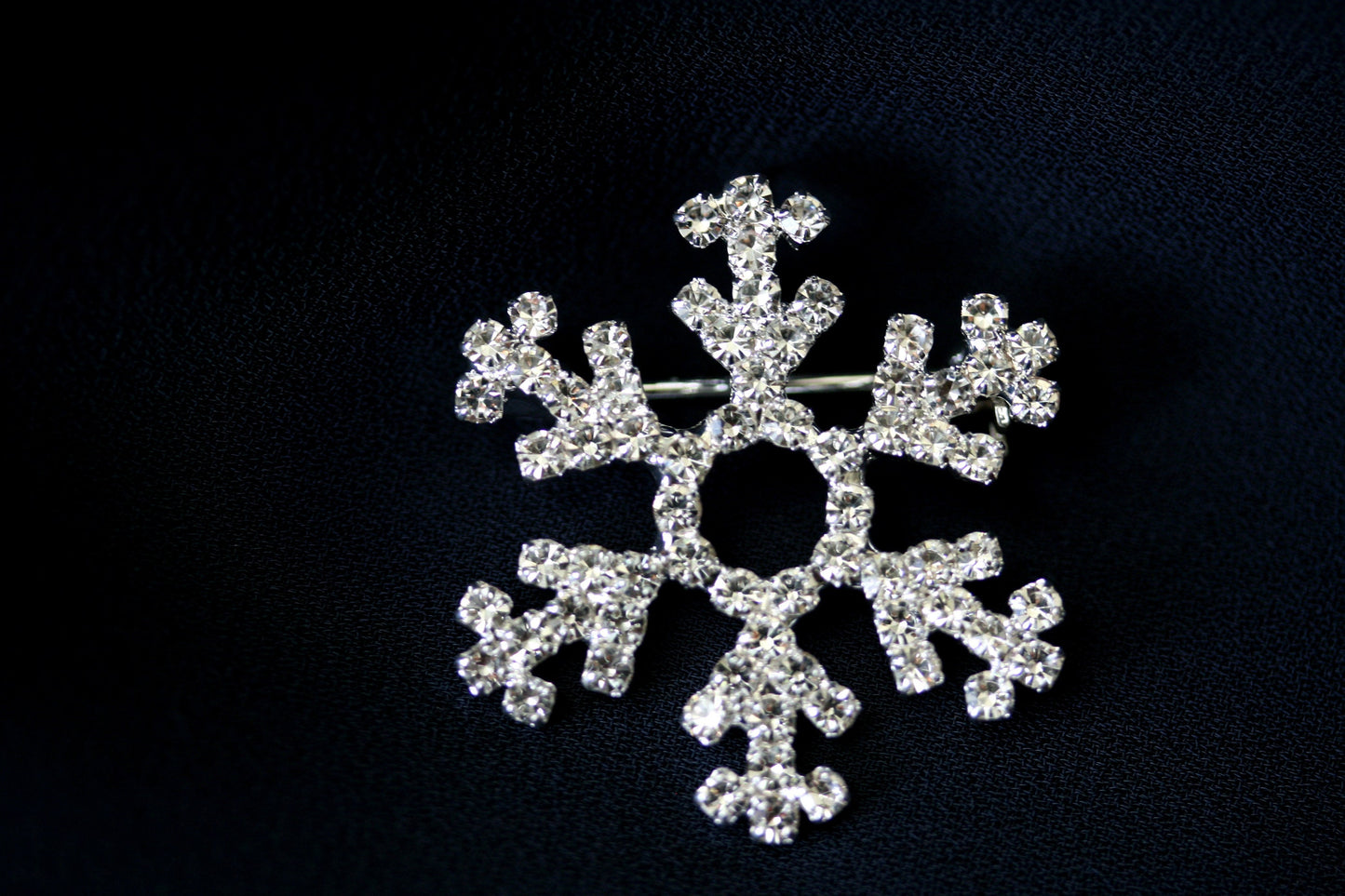 Rhinestone Winter Snowflake Brooch Pin OR Pendant, Christmas Fashion Jewelry Gift