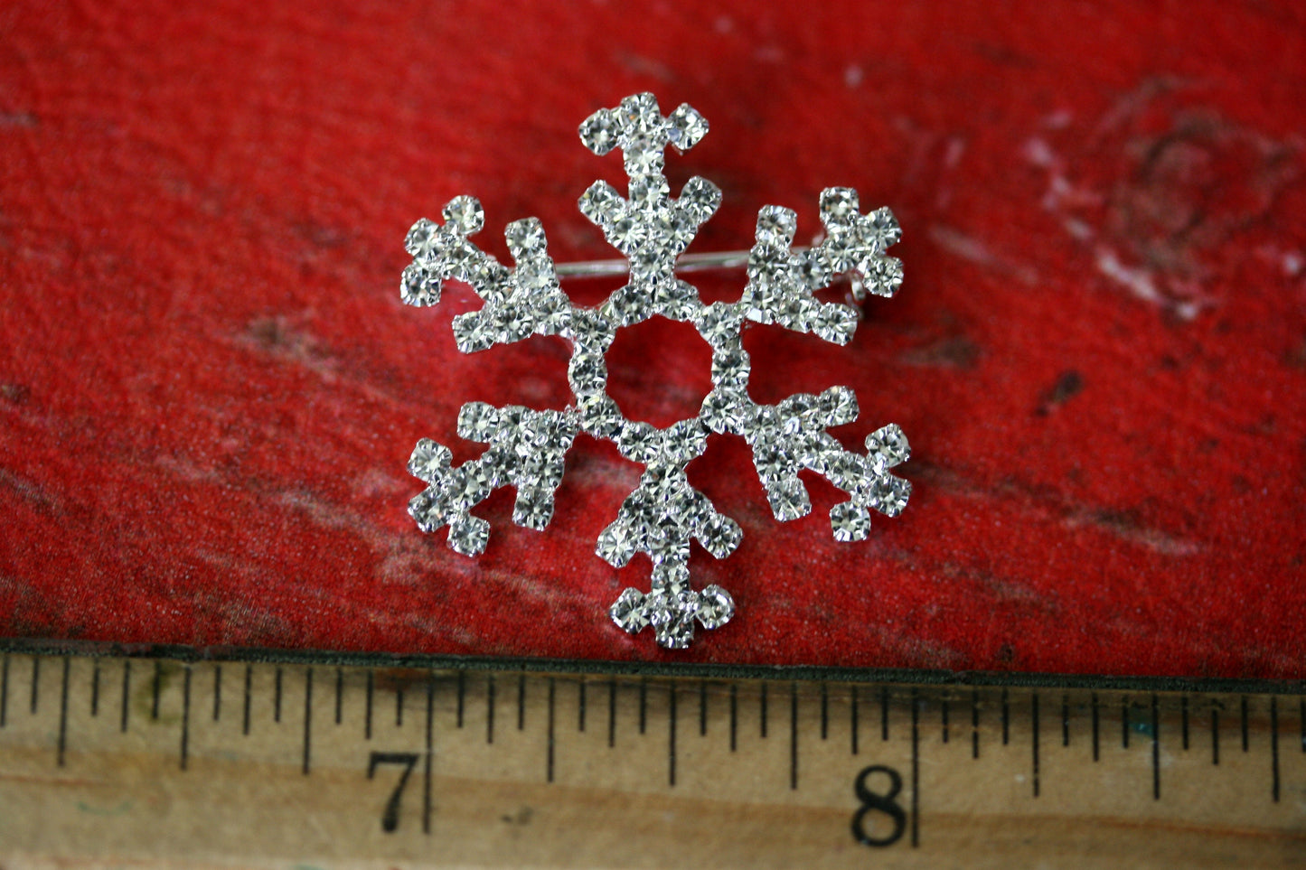Rhinestone Winter Snowflake Brooch Pin OR Pendant, Christmas Fashion Jewelry Gift
