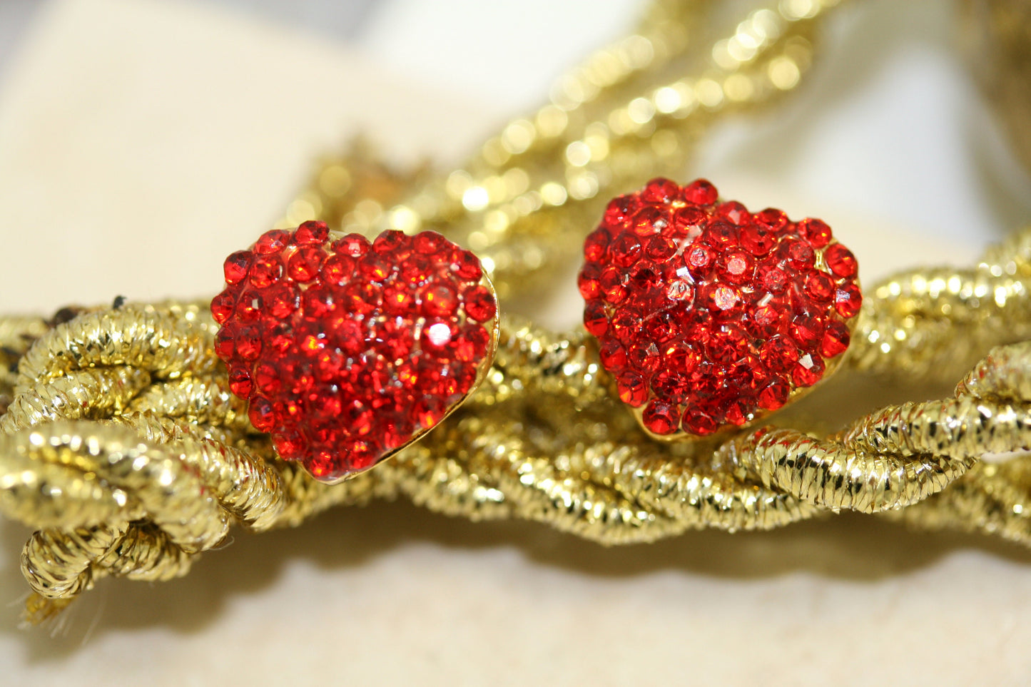 Red Rhinestone Heart Stud Earrings Valentine's Day Gift Earrings Red Jewel Small Heart Earrings Bling Heart Earrings Red
