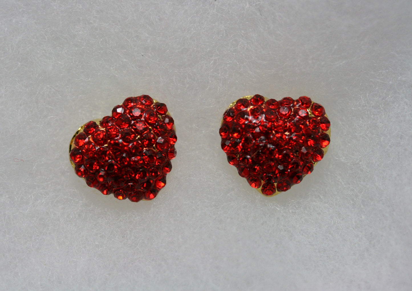 Red Rhinestone Heart Stud Earrings Valentine's Day Gift Earrings Red Jewel Small Heart Earrings Bling Heart Earrings Red