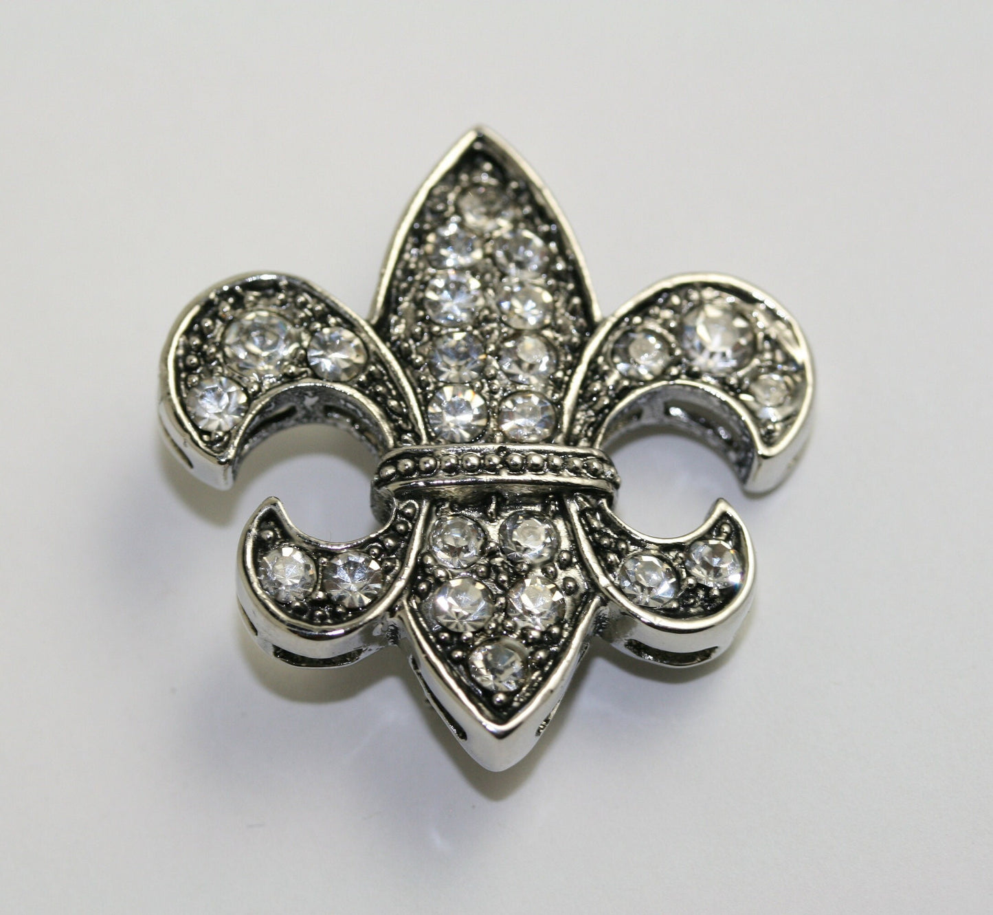 Rhinestone Fleur De Lis Crystal France Paris Lys Flower Pin Brooch